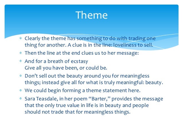 barter poem explanation line by line barter by sara teasdale